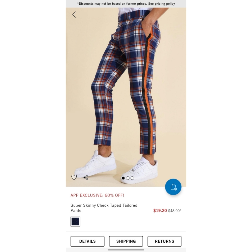 Super Skinny Check Taped Pants